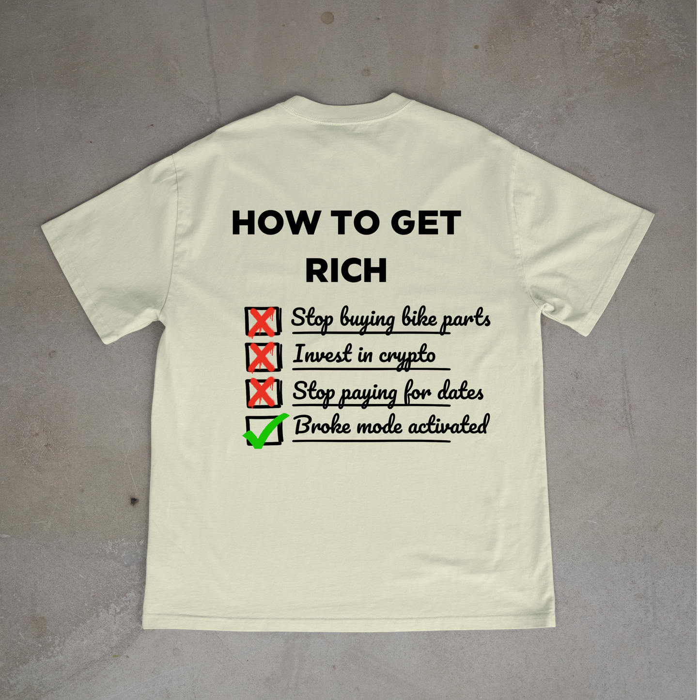 how to get rich premium tee