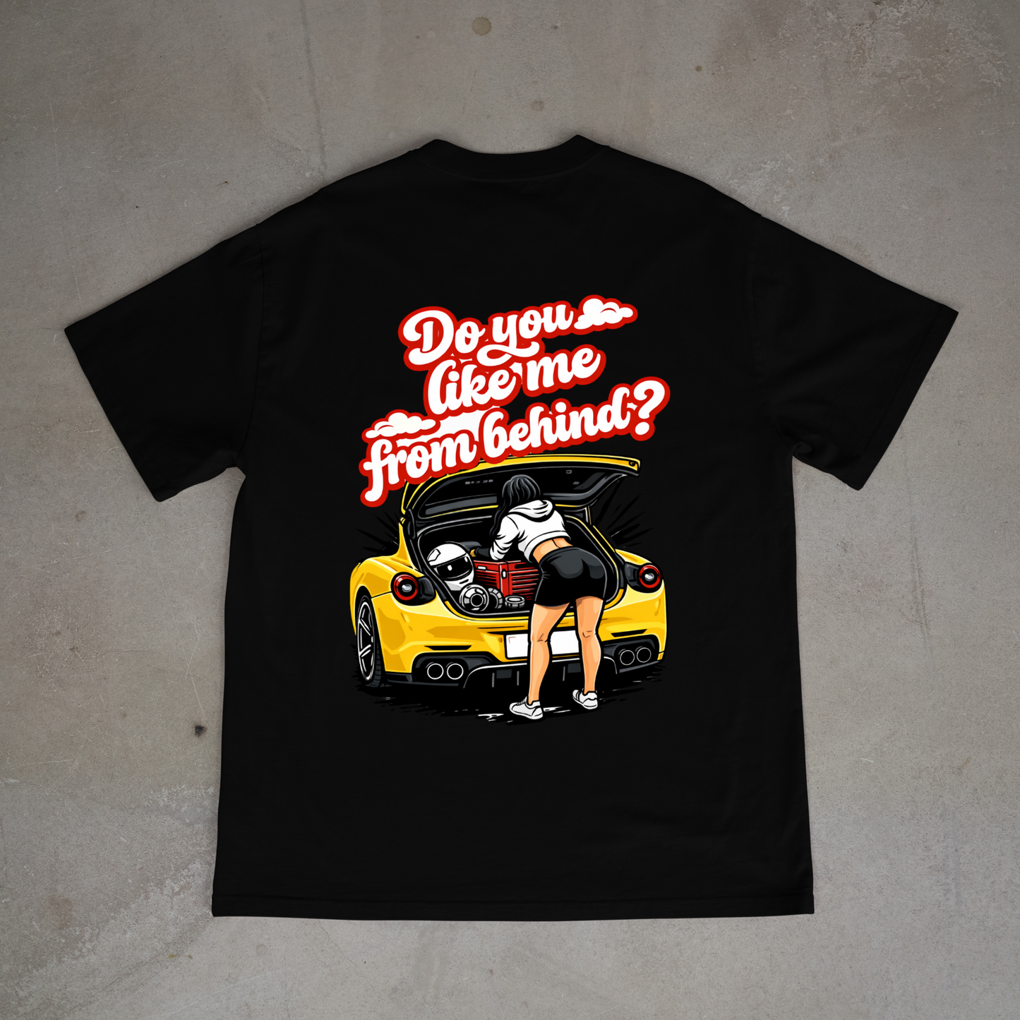 Do you like me from behind oversized tee