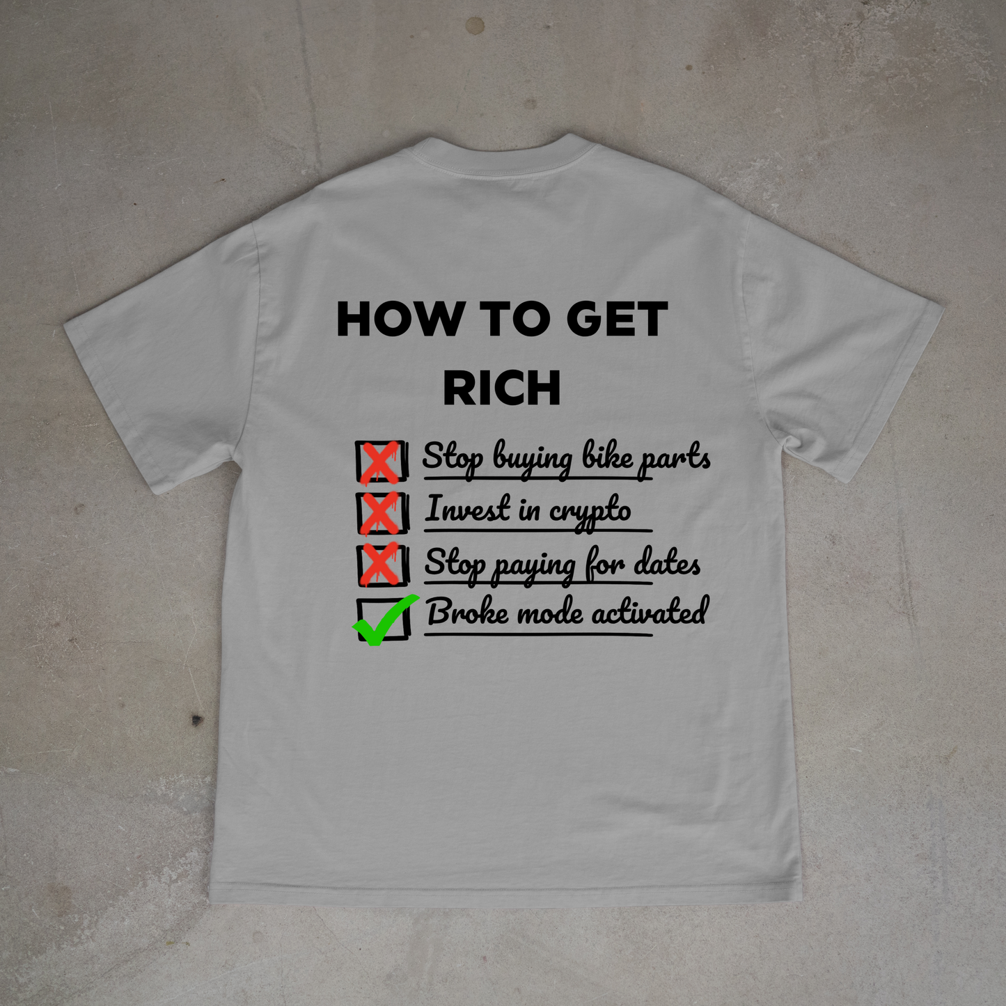 how to get rich premium tee