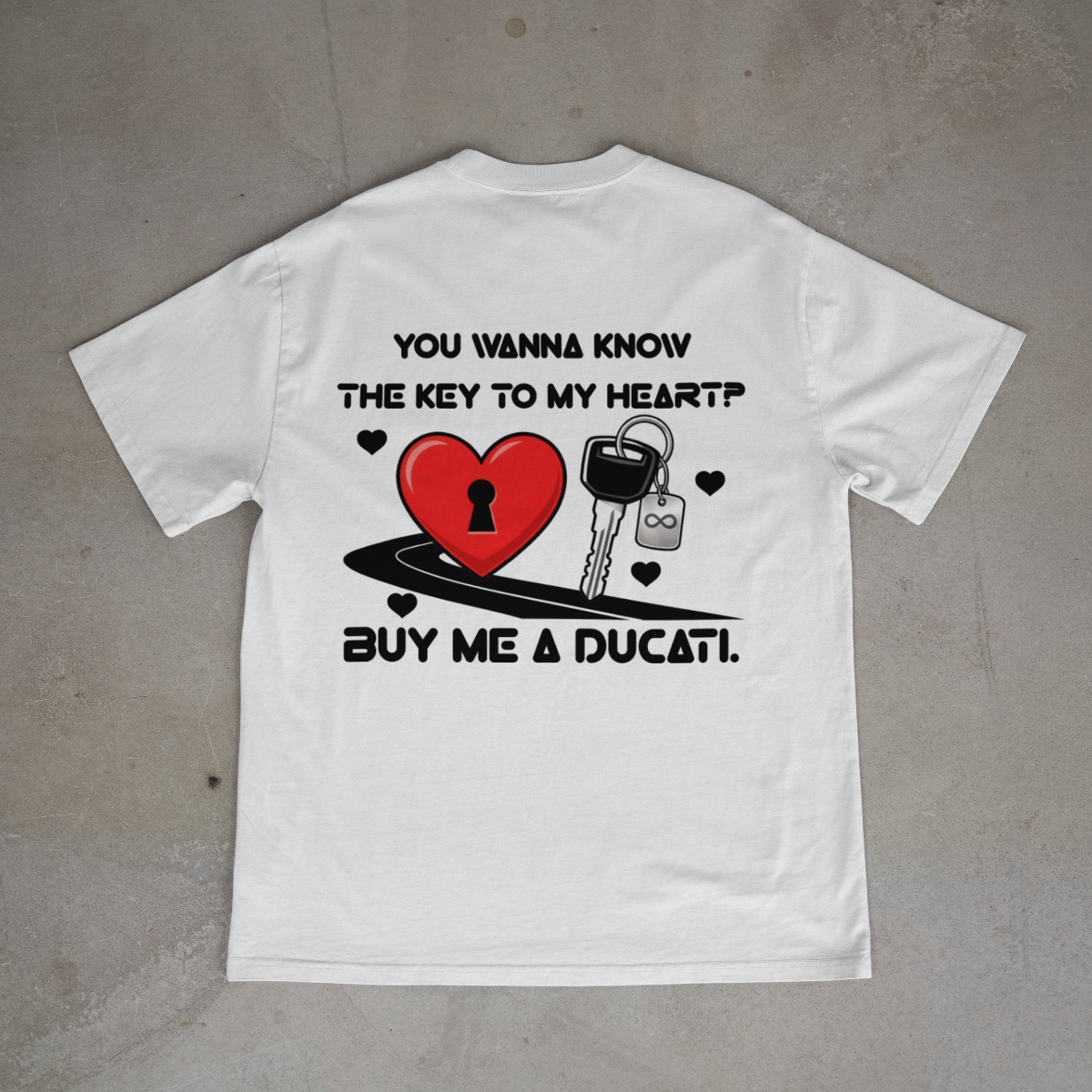 key to my heart oversized tee