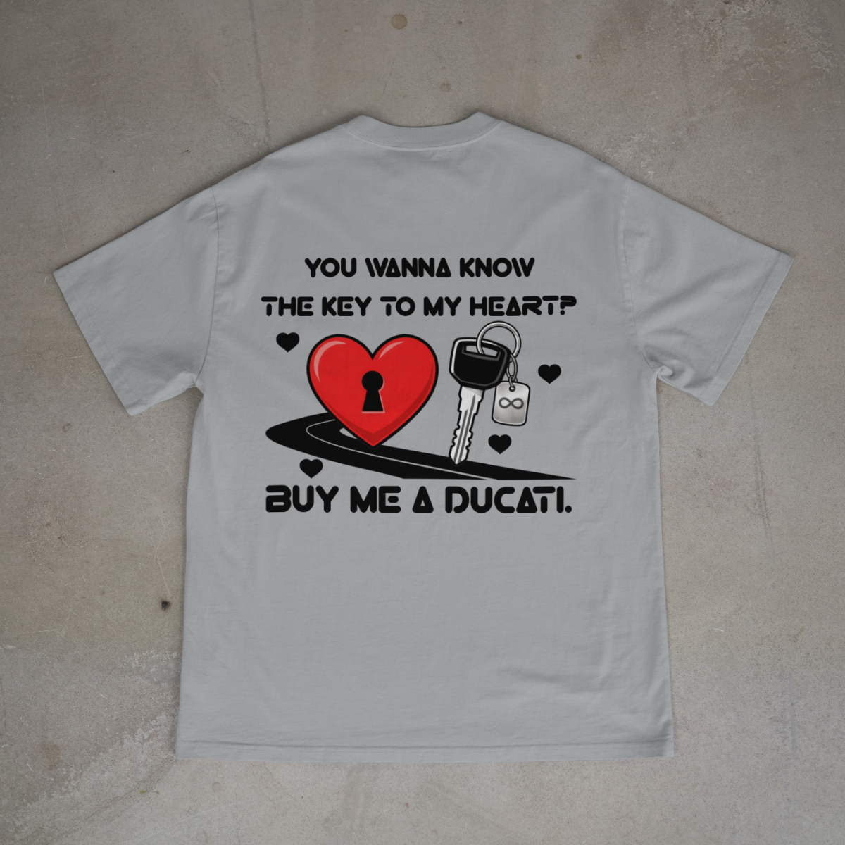 key to my heart oversized tee