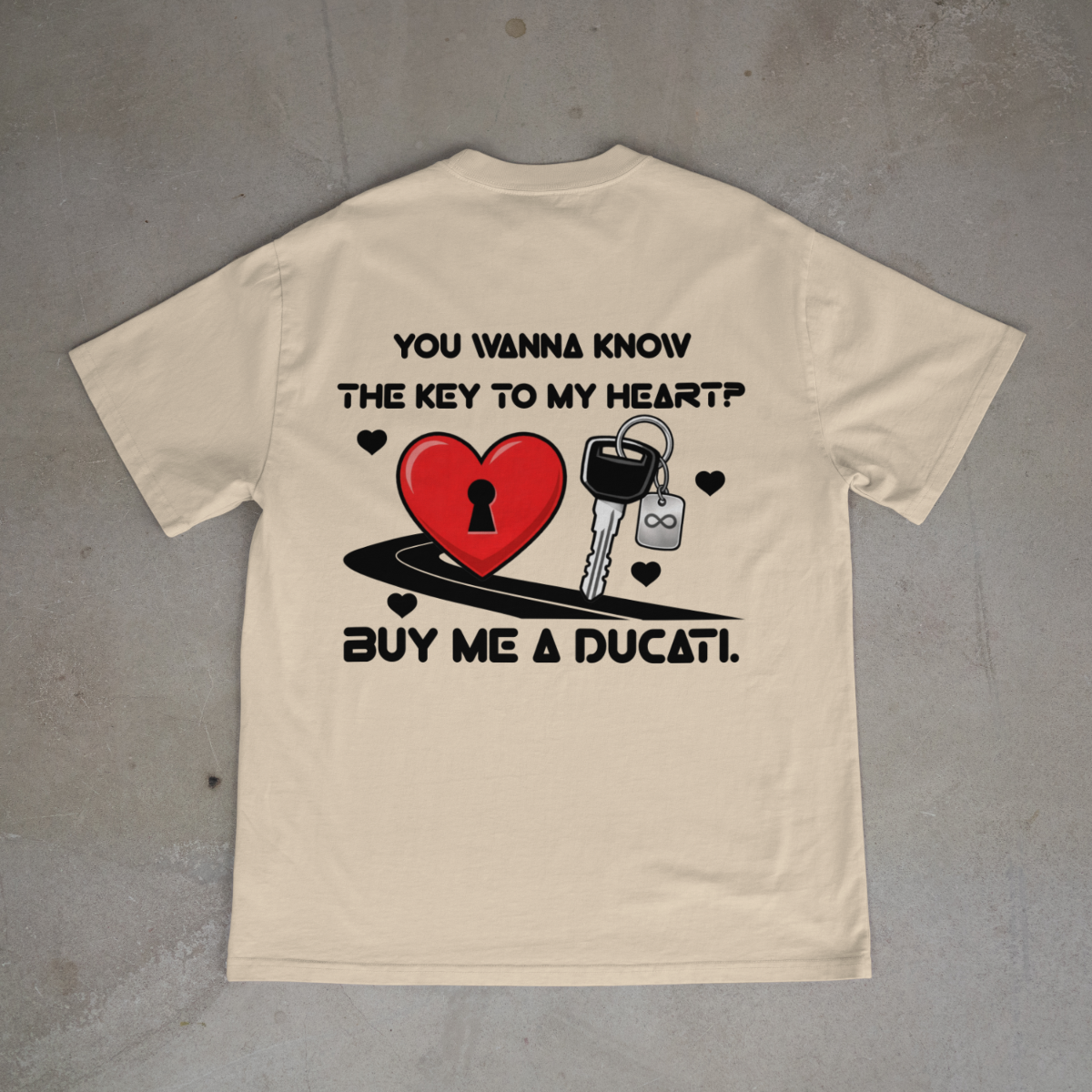 key to my heart oversized tee